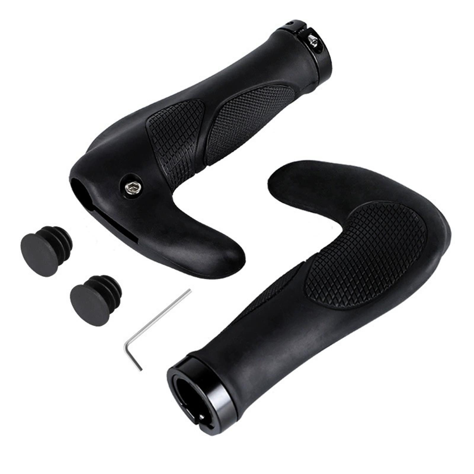 

Handlebars – Rubber Grip Covers with Bull & Sheep Horn Design, Fixed Mountain Bike Sub-Handlebars with Lock One Size