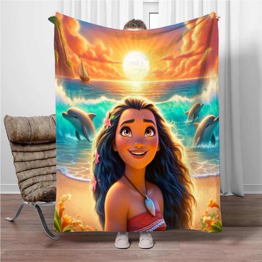 Disney Cartoon Moana Room Warming Decorative Flannel Thin Blanket.Office,Chair,for Sofa,Living room,Travel Picnic Blanket Gifts