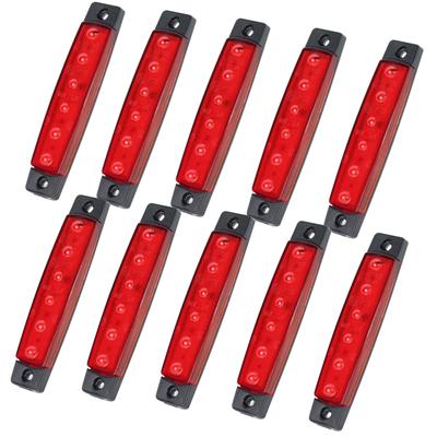 10 st 6 rader Lastbils- och släpvagnsbelysning LED Dumper Anpassad markeringslampa Dekorationsbrickor (Netto)