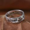 Vintage Engraved Butterfly Ring Exquisite Size Butterfly Letter Women's Ring Couple