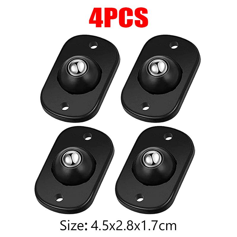 4PCS Rodízio Autoadesivo Aço Inoxidável Polia Universal 360° Rotação Móveis Gabinete Rodízios Rodas Rolos Móveis Giratórios