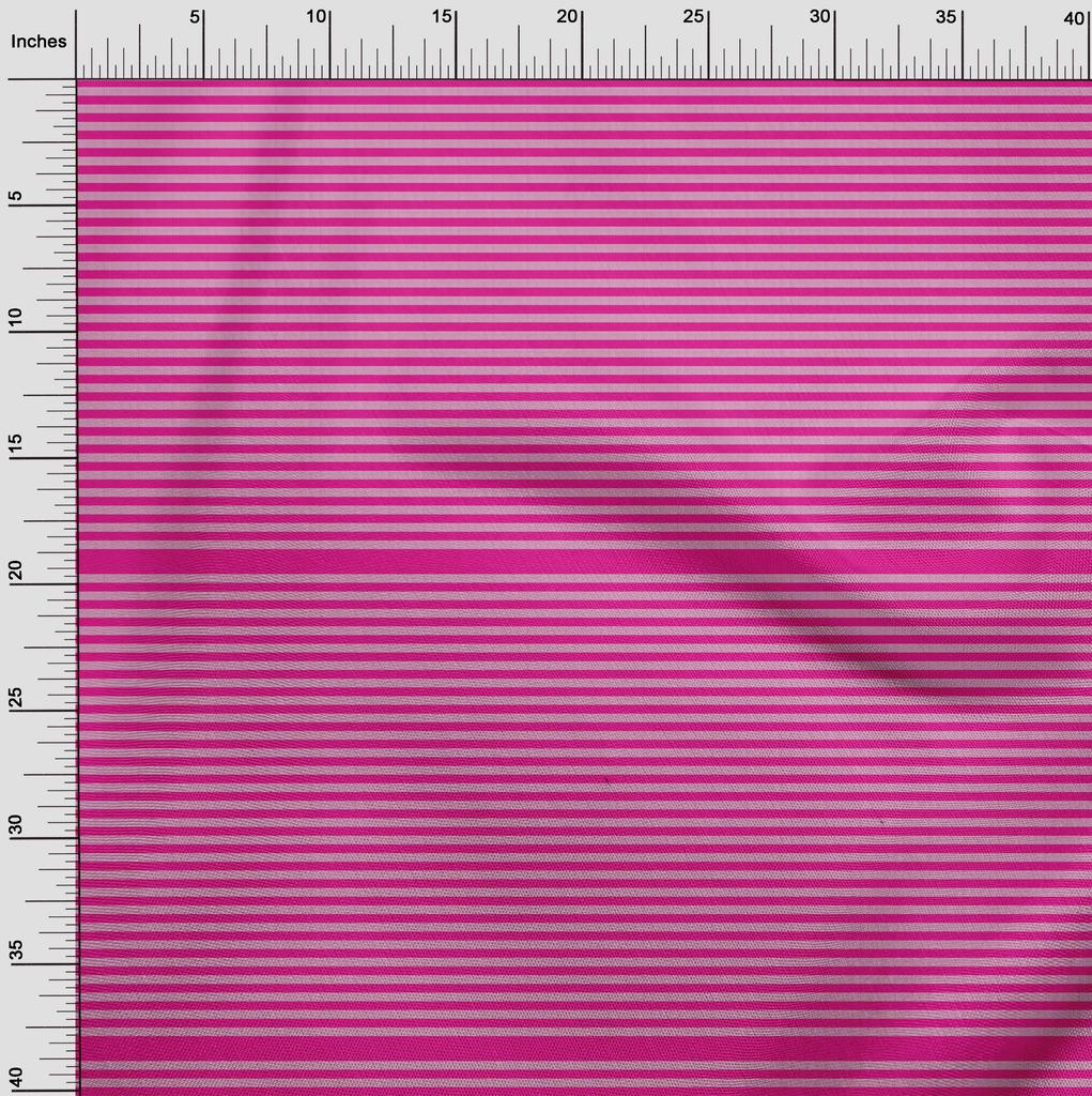 oneOone Cotton Flex Fuschia Pink Fabric Stripes Diy Clothing Quilting Fabric Print Fabric By Yard 40 Inch