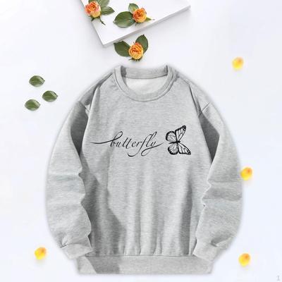 Women Crewneck Sweatshirt Long Sleeve Tops Drop Shoulder Oversized Loose for Vacation Daily Wear