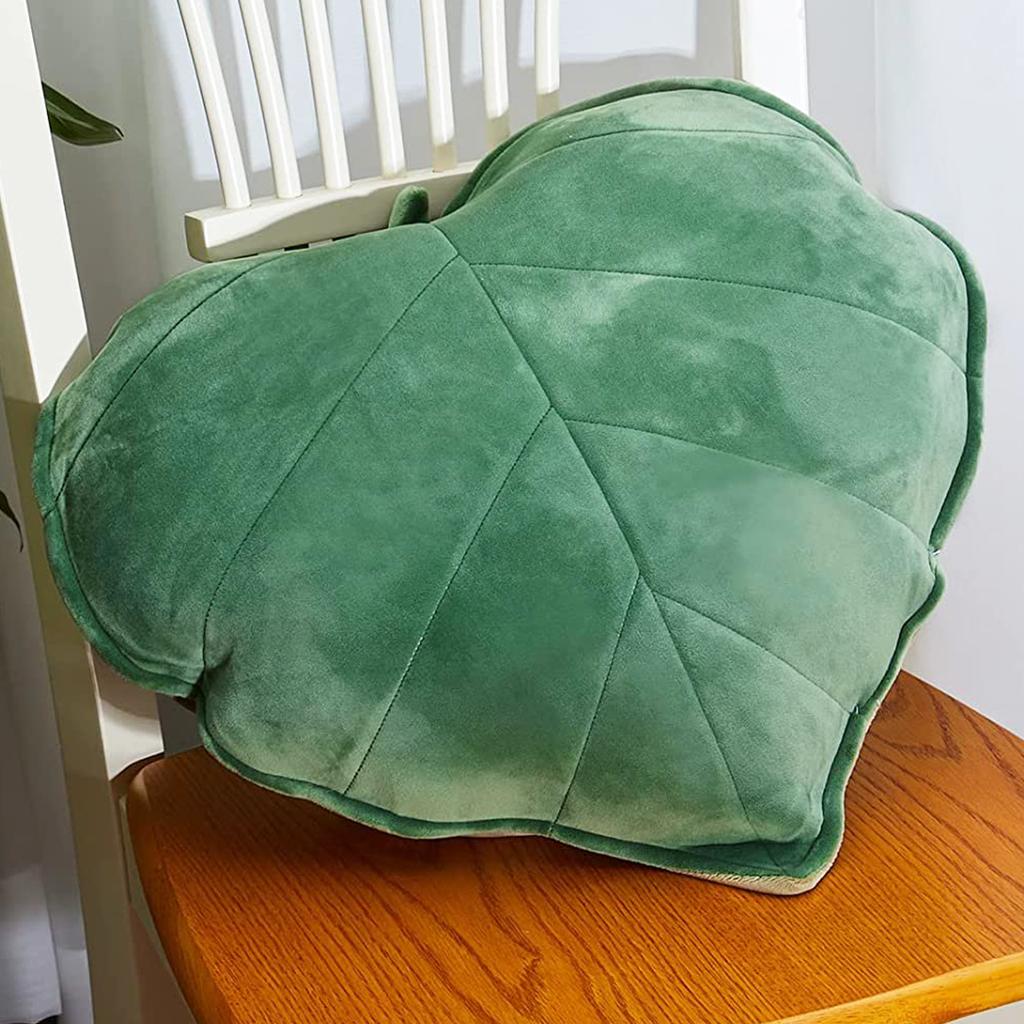 3D Leaf Throw Pillow Decorative Plant Pillow Soft Plush Leaf Shaped Cushion Novelty Plush Backrest Pillow Plant Sleeping Cushion