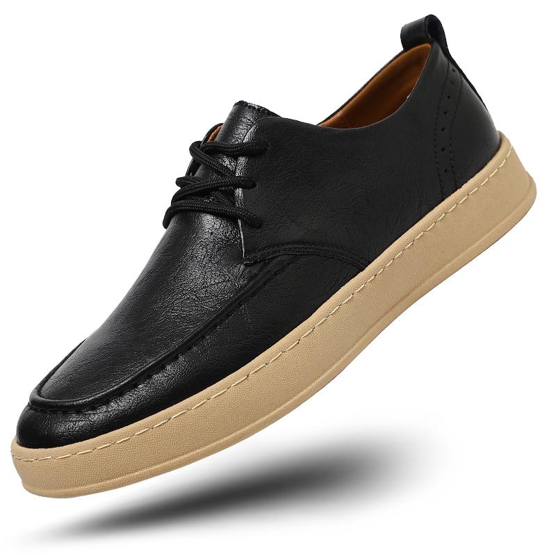 Fashion Leisure business men's new lace up leather shoes  Fashion Design outdoor party Comfortable Breathable and  mesh design shoes