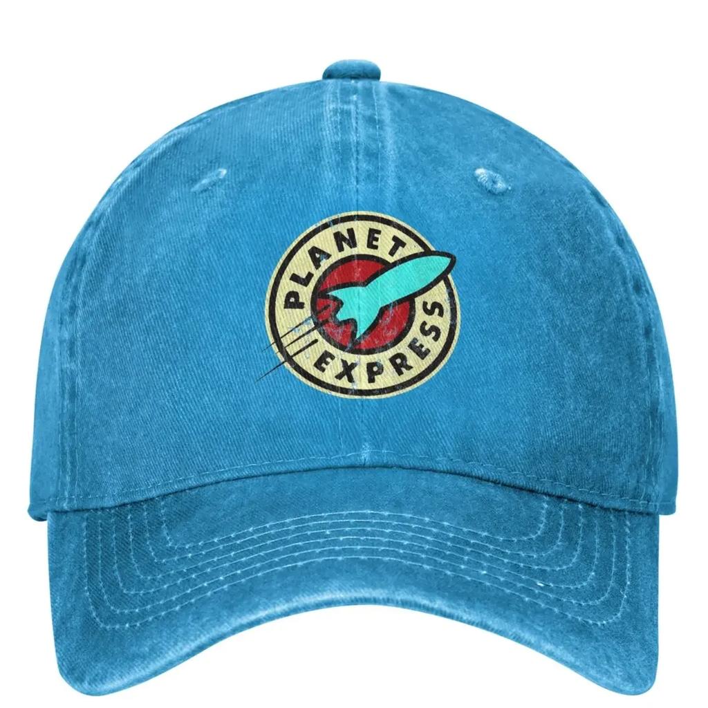 Planet Express Denim Baseball Cap Logo Print Hunting Camping Trucker Hat Summer Men Adult Y2k Retro Sun Visors Baseball Caps