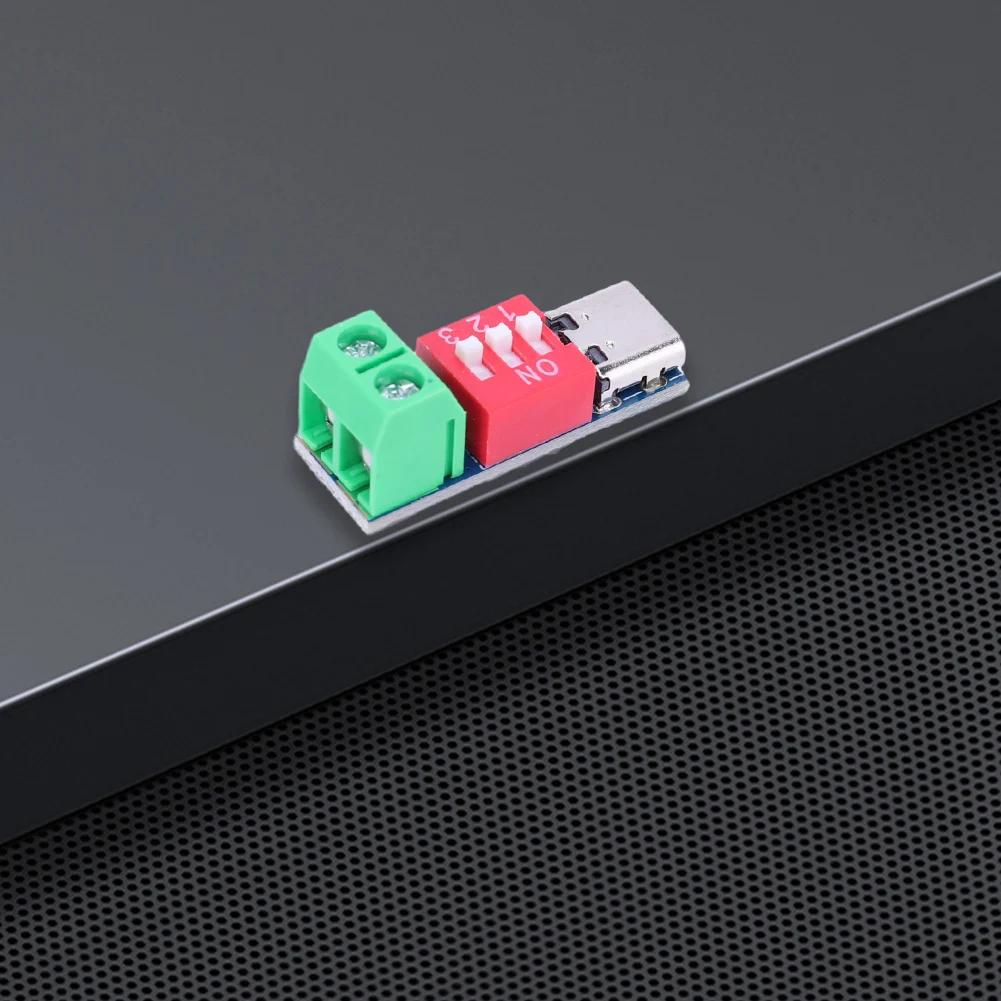 PD Fast Charging Test Board 5-20V Adjustable PD Trigger Board Module USB Type-C 100W Voltage Connetor Power Supply Accessories