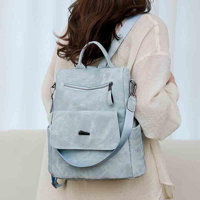 Женский мягкий кожаный рюкзак для путешествий — фото 8