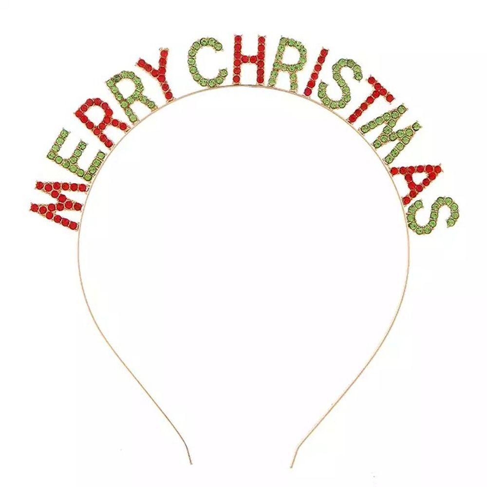 Gift Metal Letter Hair Hoop Party Ornament Zinc Zinc Alloy Crystal Headwear Christmas Antlers Hairband