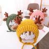 Cute Deer Elk Antlers Baby Hat Winter Autumn Warm Plush Knitted Ear Warmer Children Hat Bonnet Boys Girls Beanie Christmas Hats