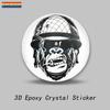 3D Creative Epoxy Dome Car Sticker Gorilla Gorilla Smoking Gorilla with Glasses PVC Car Motorcycle Helmet Laptop Vinyl Decal