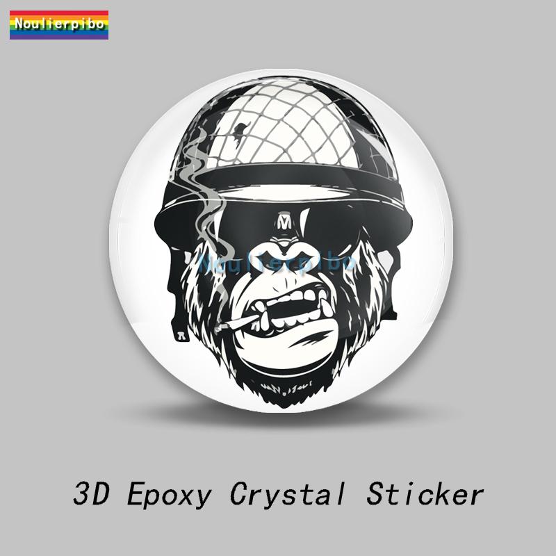 3D Creative Epoxy Dome Car Sticker Gorilla Gorilla Smoking Gorilla with Glasses PVC Car Motorcycle Helmet Laptop Vinyl Decal