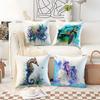 watercolor marine creatures digital printing pillow cover Short plush Suitable living rooms bedrooms sofas throw cushion cover
