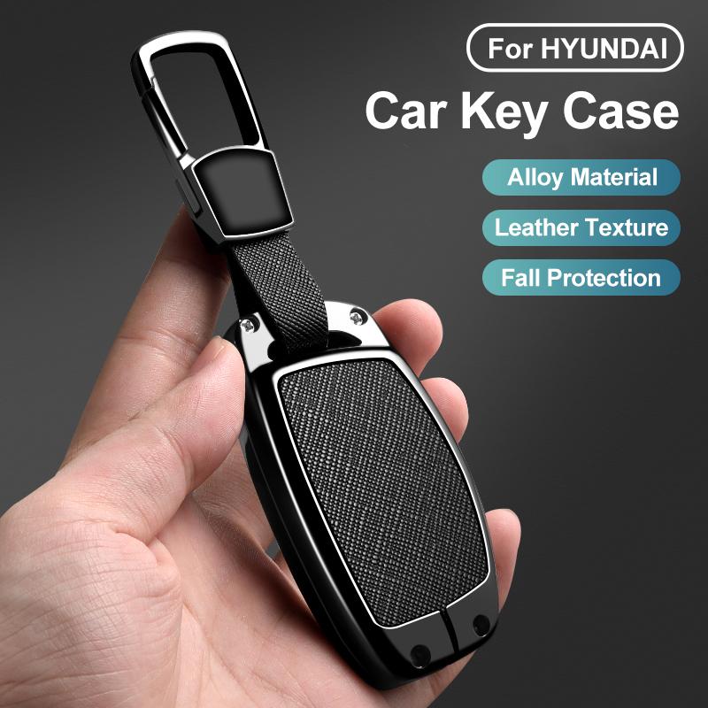 Zinc Alloy Car Key Case Cover For Hyundai Tucson Santa Fe Rena Sonata Elantra Creta Ix35 Ix45 I10 I30 I40 Accessories Bag