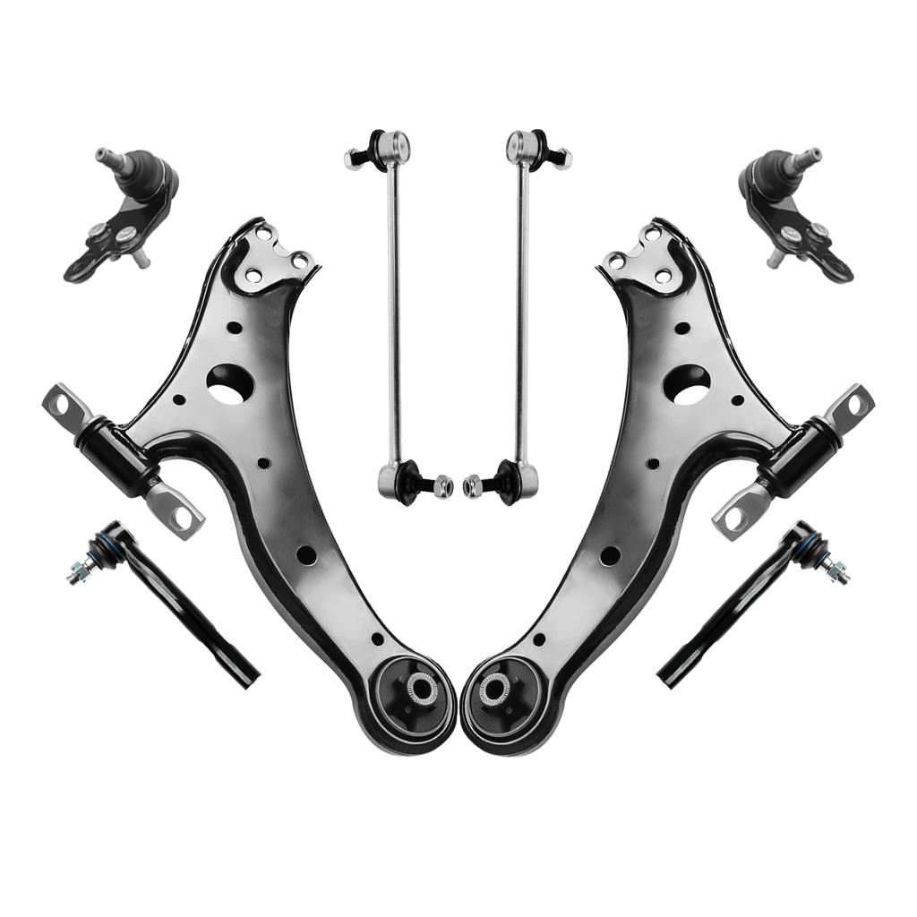 Svenubee Front Control Arms Ball Joints Outer Tie Rods 8Pcs Steering Suspension Kits for Toyota Camry Avalon 2005-2012