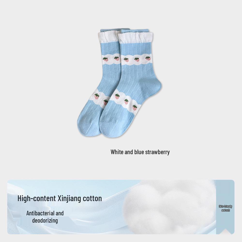 

Versatile Lace Floral Slouch Socks - Cute, Sweet, and Perfect for Every Season with Adorable Mushroom Edge Details. Women s One Size [35-40]