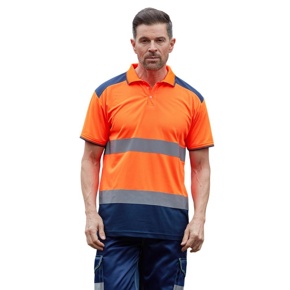 Yoko Mens Two Tone Safety Polo Shirt