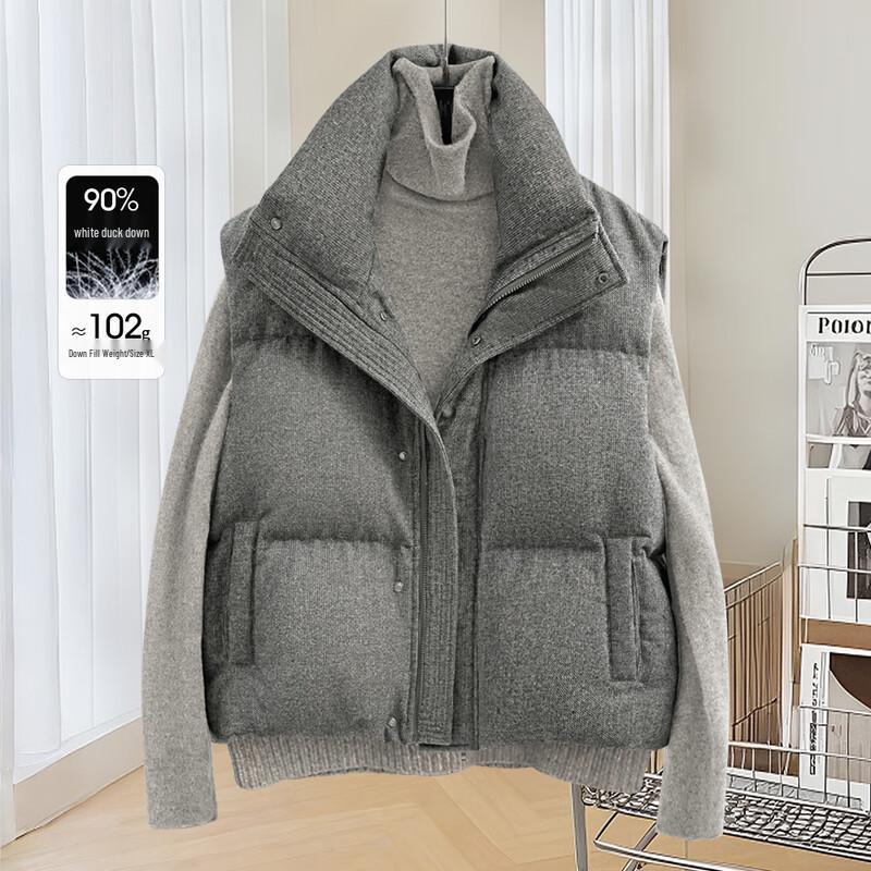 

Cypress House Women s 90% Down Loose Fit Stand-Up Collar Vest S