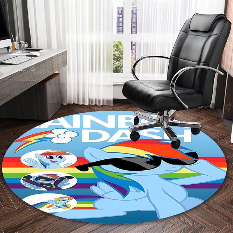 1pc My Little Pony7 Print Round Carpet Chair Round Carpet Suitable for Bedroom Living Room Home Decorative Carpet