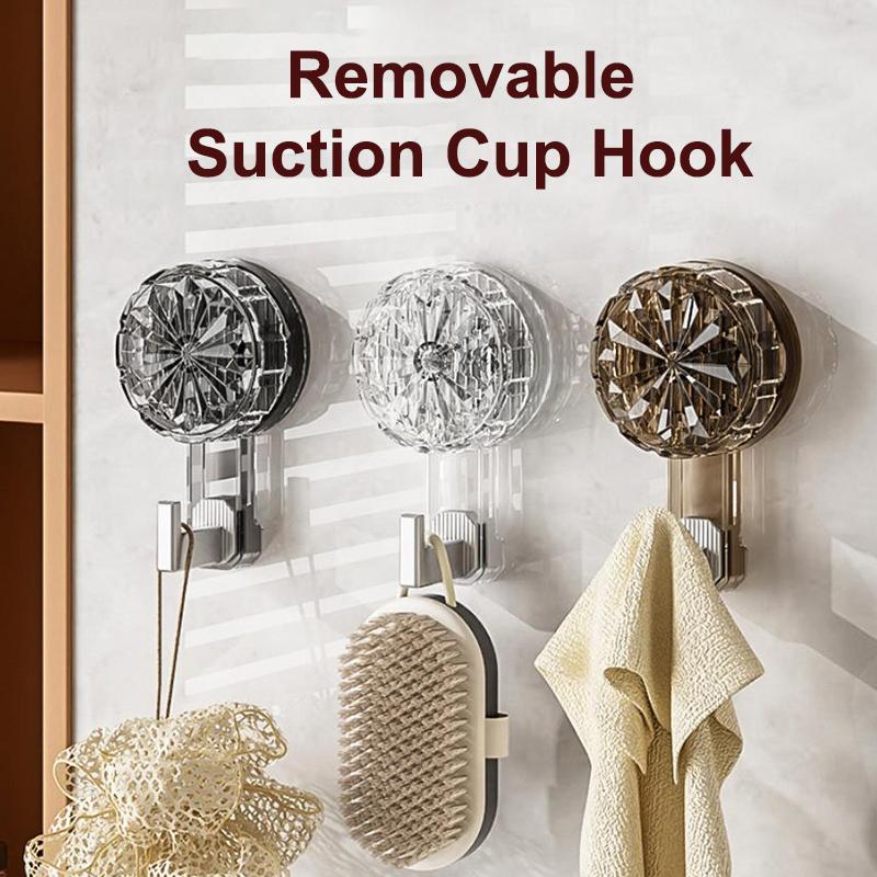 3pcs Removable Swivel Strong Suction Cup Hook Water And Moisture Resistant Suitable For Kitchen Bathroom