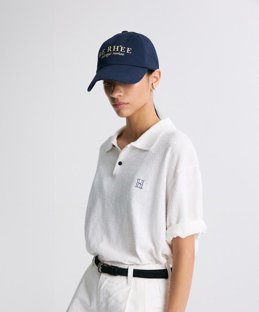 RE RHEE Embroidered Logo Cap Navy