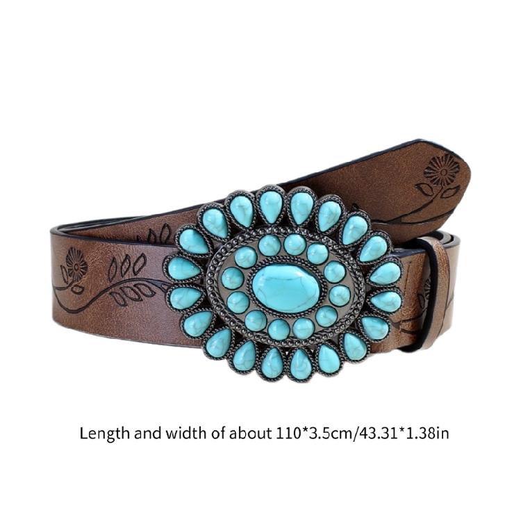 Girl Belt Cowgirl Embossed Waist Belt Rock and Roll Retro for Jeans Dress