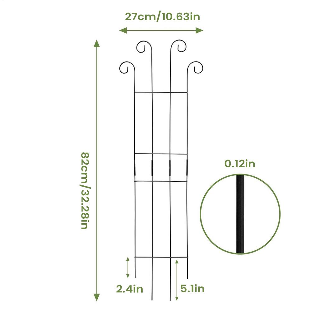 

Garden Trellis Metal Vertical Growth Trellis For Plants Vine Support Stakes For Monstera Tomato Flowers Ivy Pots Garden Outdoor чорний