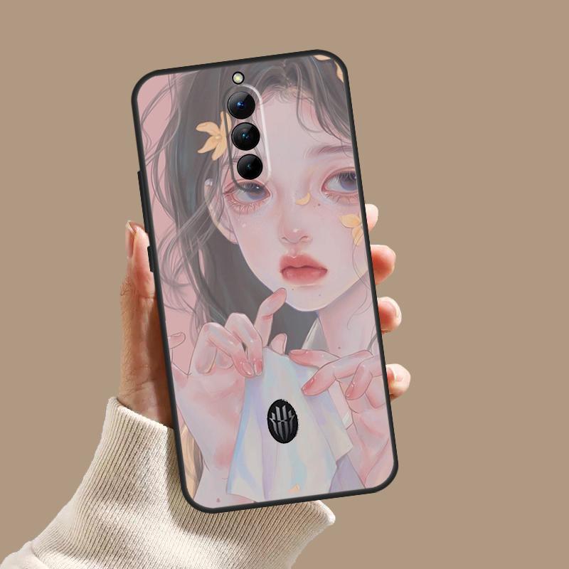 Cute And Beauty Girl Color Painting Case For ZTE Nubia Red Magic 10 10S 9S 8S 8 9 11 Pro Plus 6 7 6S 7S Pro 5G 6R 10 Air Cover