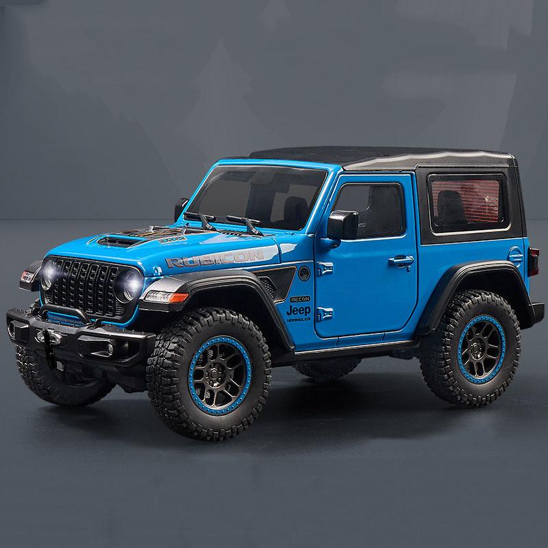 

1:18 Scale Rubicon Model Car Toys Alloy Diecast Off-road Vehicles Doors Opened Sound Light Shock Absorption Vehicle Models Gifts