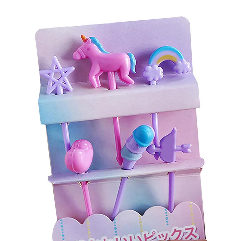 Lot de 6 mini fourchettes à fruits et aliments de dessin animé pour enfants, fourchettes à dessert, décoration de fête