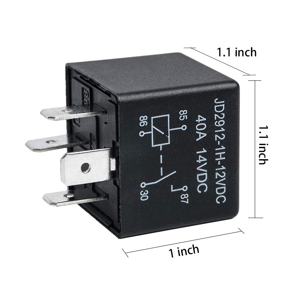 2 Pack Car Relay 4 Pin 12V 40 Amp Model No : JD2912-1H-12VDC 40A 14VDC, Car Relay Switch Auto Switches & Starters