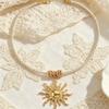 Heart-Shaped Starfish Pendant Necklace Golden Braided Thick Rope Choker  Beach Vacation