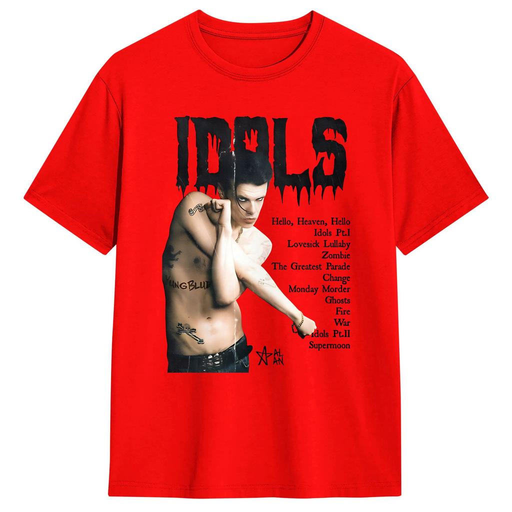 Casual T Shirt Summer Idols Tour Yungblud Hipster T Shirts Cotton Tshirt for Unisexs YK Fun Short Sleeve Top Tees