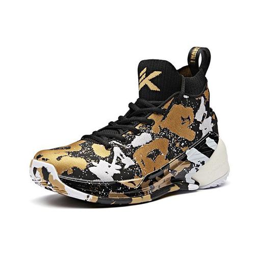 New Anta KT4 Black History Month Shock The Game Durable Breathable High-Top Basketball Shoes Black White Gold 11911101X-14