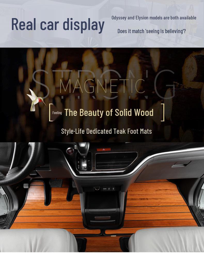 Solid Wood Floor Mats for 2022 Honda Odyssey Elysion 7-Seater, Fully Enclosed
