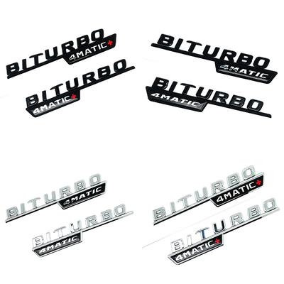 2 Piezas Letras de Coche Moldura de Guardabarros Insignia BITURBO 4MATIC Plus Emblema Pegatina Para Mercedes AMG C43 E43 GLE43 GLC43 W205 W213 Accesorios
