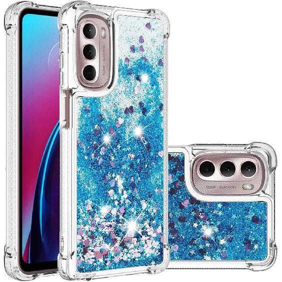 Błyszczące etui na telefon z brokatem dla Motorola Moto G Stylus 5G 2022 Etui Ruchomy piasek Miękkie silikonowe TPU Odporny na wstrząsy Bumper Etui ochronne Kompatybilne z Moto G