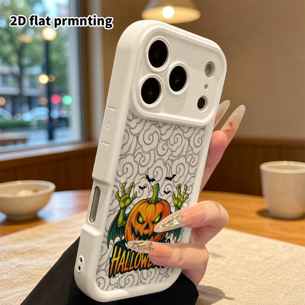 Phone Case: 2D Flat Design Suitable for iPhone 18 17 16 15 14 13 Pro Tiered Protective Case, Pumpkin Halloween, Christmas Halloween Festival Gift