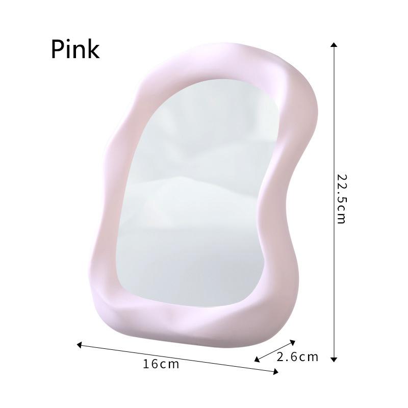 New Hanging/Desktop Makeup Mirror Cream Style Mirrors Cloud Shaped Student Dormitory Bedroom Bathroom Vanity Mirror Pink White