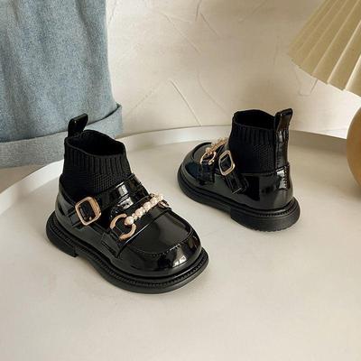 Kinder-Stiefeletten Herbst/Winter 2025: Leder Lauflernsockenstiefel für Mädchen