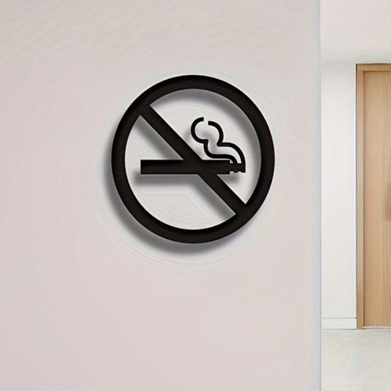 Acrylic No Smoke Sign Self-adhesive Business Office Restaurant Public Place Smoke Ban Warning Sign Wall Decoration