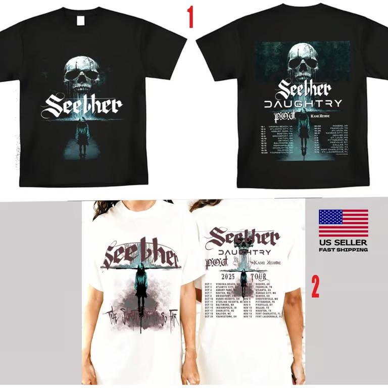New Sale Seether Daughtry Map Out Fall 2025 Tour T-Shirt Unisex, Faship Unisex T-Shirt M