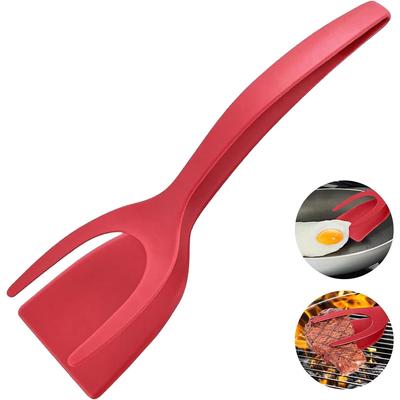 2 In 1 Egg Spatula,Egg Flipper Spatula Grip and Flip Spatula Tongs,Fried Eggs Turners Non-Stick Kitchen Shovel Omelette Clamp Kitchen Cooking Tool