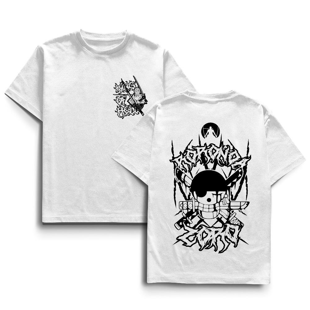

Unisex Cotton Tshirt ONE PIECE Roronoa Zoro 2026 Summer New Product Harajuku Anime Printed Loose Parent Child Short Sleeve S