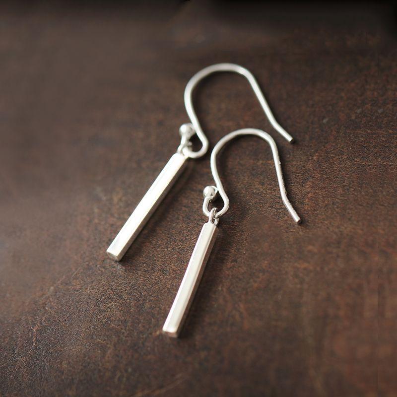 

Ancient Style Handmade Sterling Silver Women s Chinese Style Special Interest Earrings Pair of short word earrings(In stock)