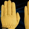 Leather Working Gloves Labor Protection Wear Resistant Garden Daily Work Protective Tool XL Yellow