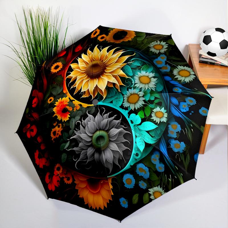 

1PC Yinyang Mandala Umbrella Automatic Open/close, Sturdy Iron Frame & 8-Rib Struct, Umbrella for Women & Men, Christmas Gift