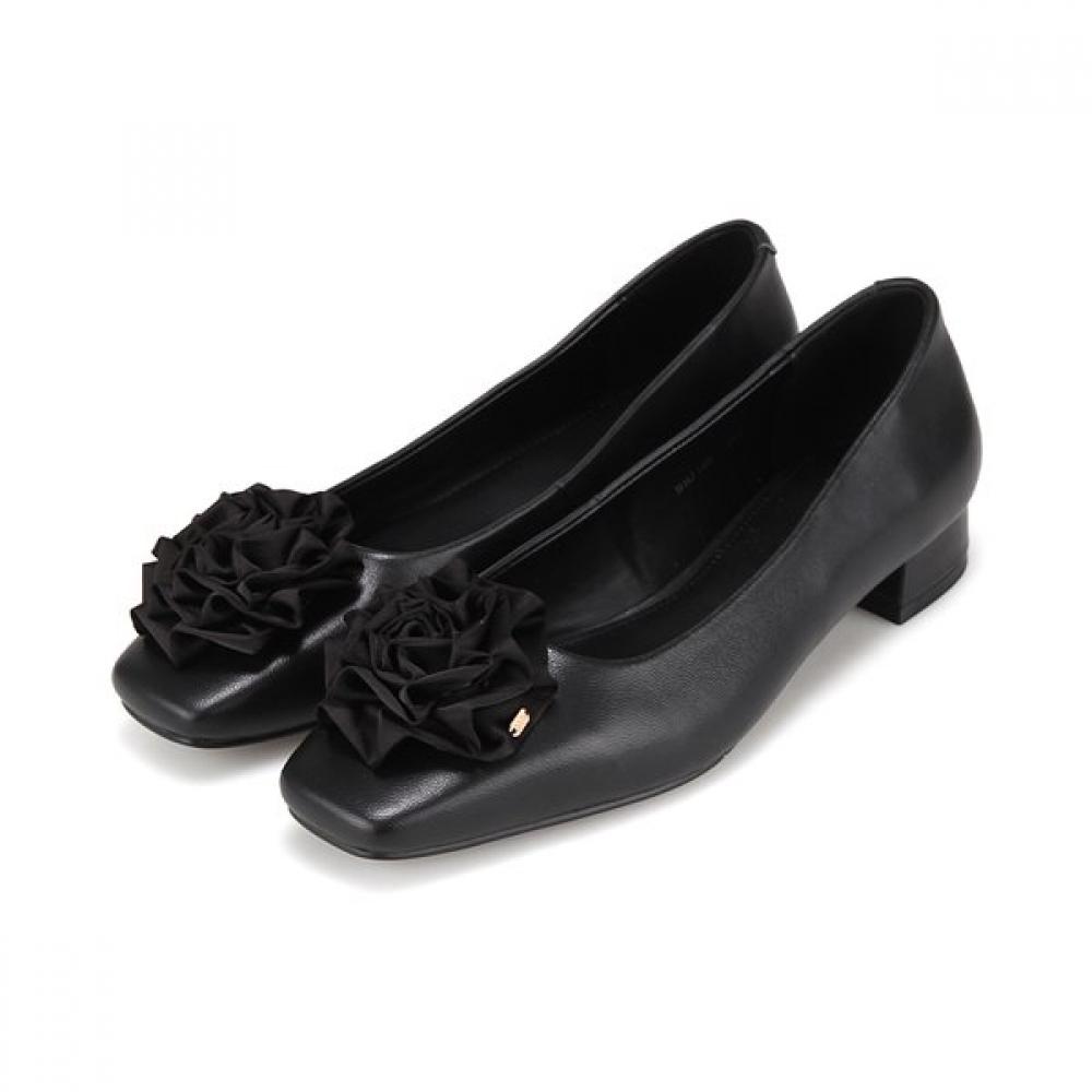 Barbara Leather Satin Corsage Women Pumps 2.5cm 2 Colors Bbj109 225/01.black