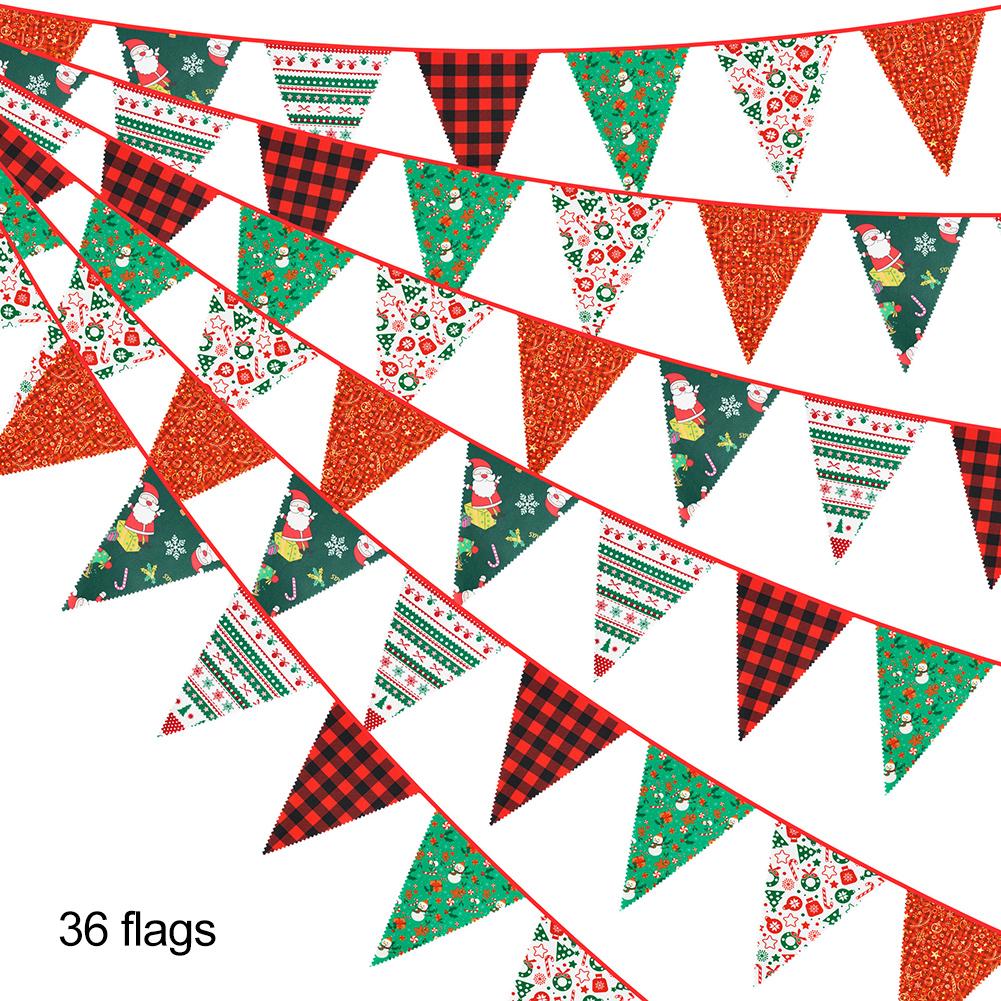 10 Meter Fabric Triangle Flag Garland with 36 Triangular Flags for Events Classroom Decoration and Festive Backgrounds