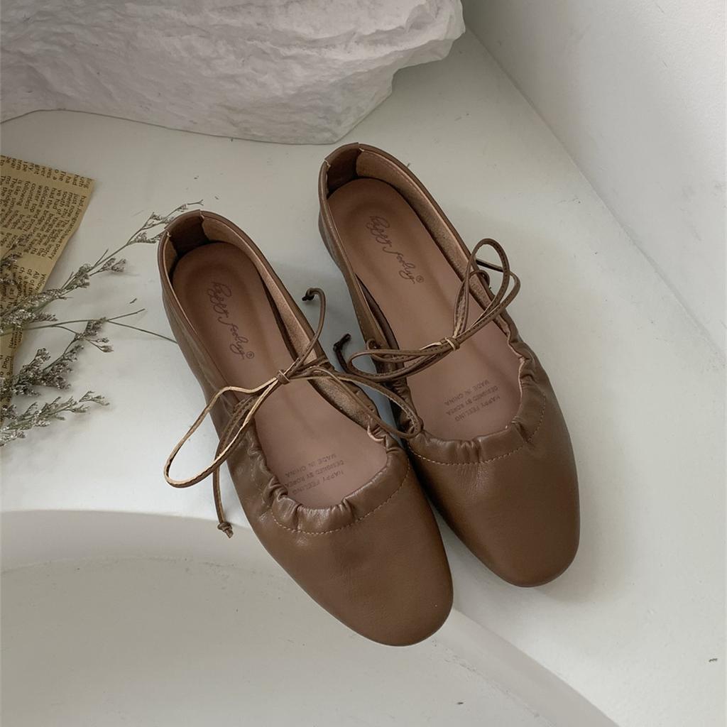 Fashion Bailamos Women Casual Flats Comfortable Soft Boat Shoes Loafers Ballerina Shallow Round Toe Ballet Flat Shoes Women Slip On Side